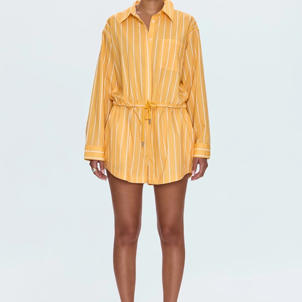 Pistola Amelie Striped Romper Papaya